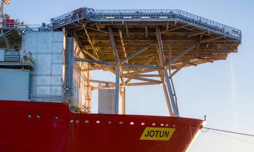 Jotun FPSO On its Way to Balder Field in North Sea