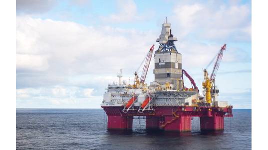 The Well 7220/8-2 S was drilled by the Transocean Enabler drilling facility. Photo: Transocean (via NPD)