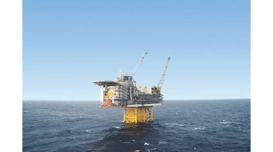 Ivar Aasen, operated by Aker BP, is the first manned platform on the Norwegian continental shelf to be controlled from land. (Photo: Aker BP)