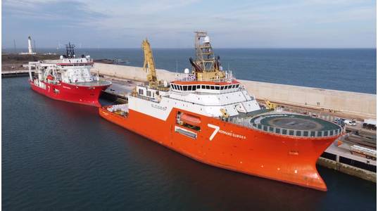 Port of Aberdeen - Subsea 7’s Seaway Phoenix and Norman Subsea vessels berthed on Dunnottar Quay - ©Port of Aberdeen