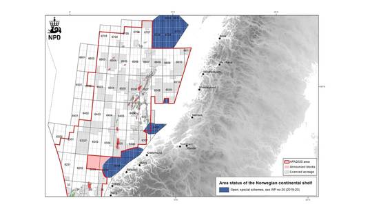 Map of acreage available for application in the Norwegian Sea in 25th licensing round - Credit: NPD 