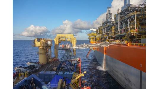 The Ampelmann E-type operating off the coast of Guyana (Photo: Ampelmann)