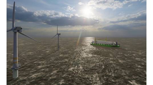 Artists impression of the NH3 FPSO concept - a floating ammonia production unit developed by SWITCH2 and BW Offshore. Image courtesy SwitchH2 BV/BW Offshore