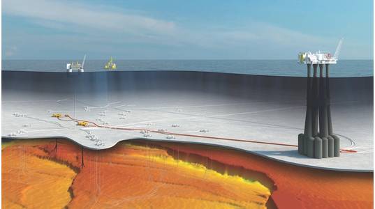 An artist’s impression of Equinor’s Troll Phase 3 development (Image: Equinor)