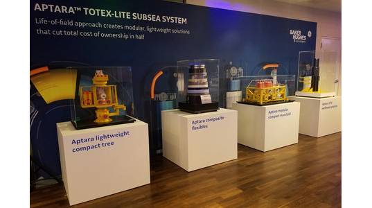 Baker Hughes, a GE company, unveiled its Subsea Connect system in Houston earlier this week. A major part of the system is the Aptara TOTEX-lite subsea system. (Photo credit: Jennifer Pallanich)