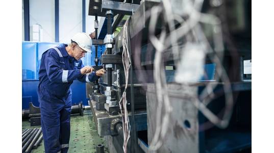 Concrete grout testing for reinforcement of steel structures-fullscale testing. Image courtesy DNV