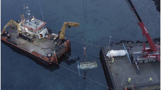Deployment of the fifth and sixth turbine at the Shetland Tidal Array (credit: Nova Innovation).