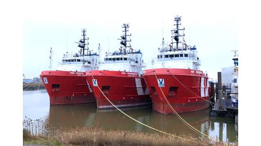 Depressed market conditions have led Vroon to recycle three of its PSVs: VOS Power, VOS Producer and VOS Prominence. (Photo: Vroon Offshore Services)