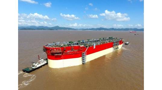 Energean Power FPSO Hull during the launch in October 2019 - Image by Energean