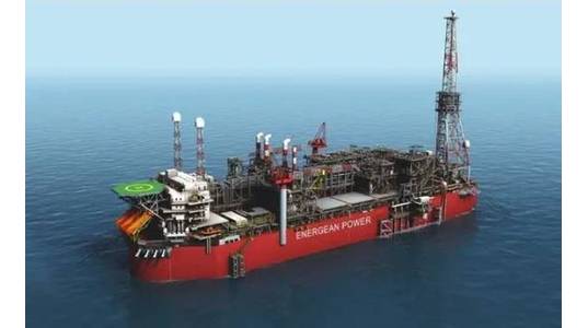 The Energean Power FPSO Illustration - the vessel will be used to develop Energean's gas fields offshore Israel - Credit: Energean