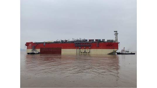 Energean Power FPSO Hull leaving China - Credit: Energean Oil and Gas
