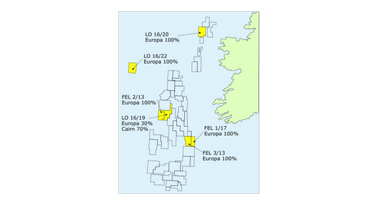 Europa Oil & Gas' offshore blocks in Ireland - Image by Eurioa Oil and Gas