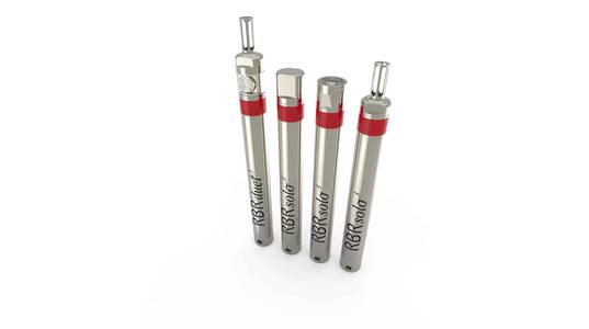 Figure 1: RBR compact, lightweight titanium housings for deepwater temperature and pressure loggers.  (Photo courtesy of Keith Johnstone, RBR Ltd, Ottawa, ON, Canada).