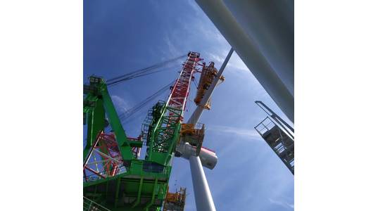 The first turbine was installed by DEME in June - Credit: DEME