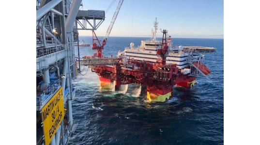 Floatel Endurance in operations for Equinor at Martin Linge field - Image Credit: Floatel International