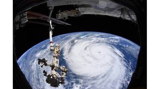 Hurricane Ida hit U.S. Gulf of Mexico oil and gas platforms in August 2021, causing one of the most costly damages to U.S. offshore energy production makes since back-to-back storms in 2005 cut output for months - Image credit: European Space Agency via NASA