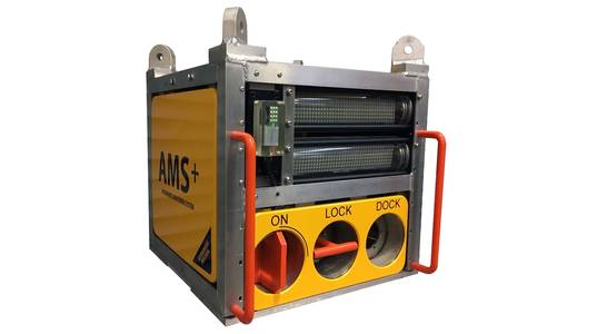 Hydromea’s LUMA modem was used to transmit data from Ashtead’s AMS+ system. Photo from Hydromea.