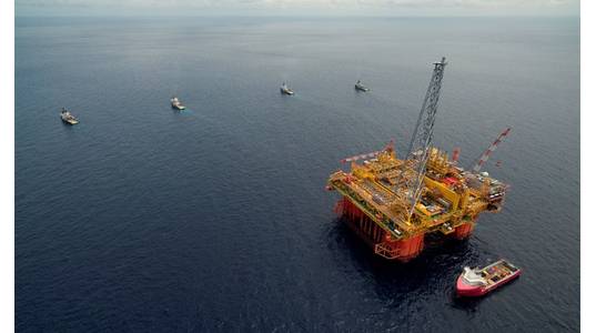 The Ichthys LNG project’s central processing facility – Ichthys Explorer – arrives in Australian waters in May 2017 (File photo: Inpex)  