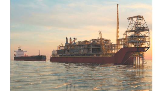  Illustration of the FPSO (floating production storage and offloading) unit for the Sangomar gas field development. – Courtesy of MODEC