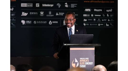 Illustration: Gabriel Obiang Lima, Equatorial Guinea's oil minister at Africa Oil & Power conference in 2019 - Source: APO Group