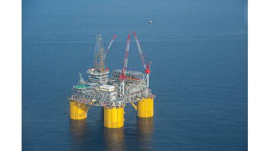 Illustration - Shell's Mars B Olympus platform in the Gulf of Mexico. (This is not the platform that was damaged). Copyright Mike Duhon Productions / Shell file photo
