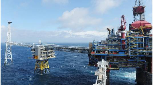 Illustration - the Sleipner field in the North Sea - the world's first offshore CCS plant (Photo: Harald Pettersen / Equinor ASA)