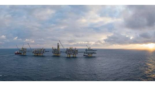 The Johan Sverdup field in the North Sea
(Photo Lizette Bertelsen & Jonny Engelsvoll / Equinor)