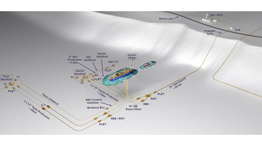 Karish and Tanin fields are operated by Energean / The image shows the fields' development plan - Credit: Energean