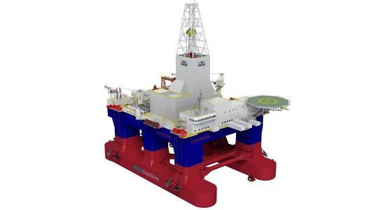 Kongsberg Maritime says its systems will be used to optimize operations on the second newbuild Awilco Drilling Owned Moss CS60Eco semi-submersible drilling rig being built by Singapore’s Keppel Offshore & Marine. (Image: Kongsberg Maritime)