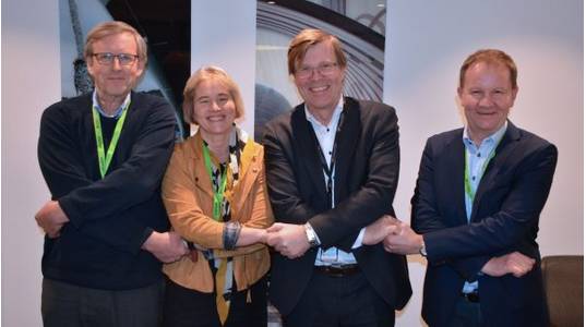 From left: Nils Magnus Himle, Business Development Manager/Eidesvik Offshore ASA; Anne Jorunn Møkster, CEO/Simon Møkster Shipping AS; Per Harald Kongelf, SVP Improvement/Aker BP ASA; and Lars Peder Solstad, CEO/Solstad Offshore ASA (Photo: Aker BP)