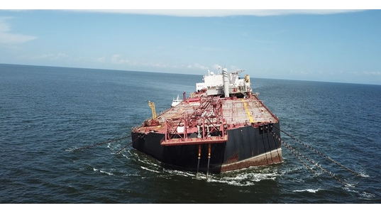 The FSO Nabarima listing in the Gulf of Paria on October 16 (Photo: Fishermen and Friends of the Sea)