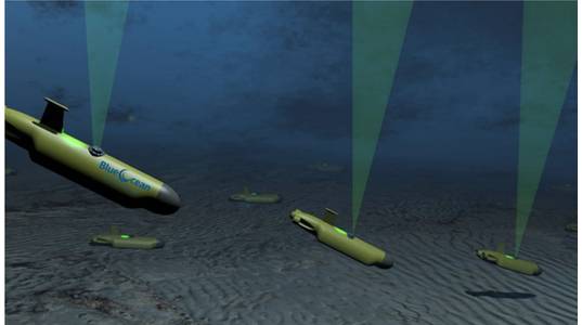 Blue Ocean Seismic Services swarm concept, illustration. Image from Blue Ocean Seismic Services