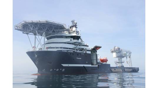 Olympic Artemis will be the first Olympic Subsea ship to deploy Kongsberg Digital’s Vessel Insight and Vessel Performance data infrastructure and performance monitoring solutions - Image by James Fisher, via Kongsberg Digital