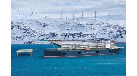 The P2XFloater can be positioned anywhere renewable energy costs are low, resulting in the production of extremely cost competitive green ammonia. Source H2Carrier.