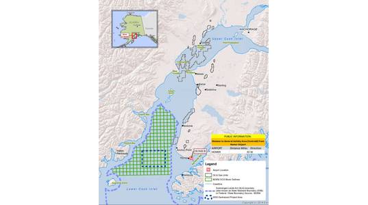 The map of the planned survey operations - Image Credit: BOEM/Hilcorp