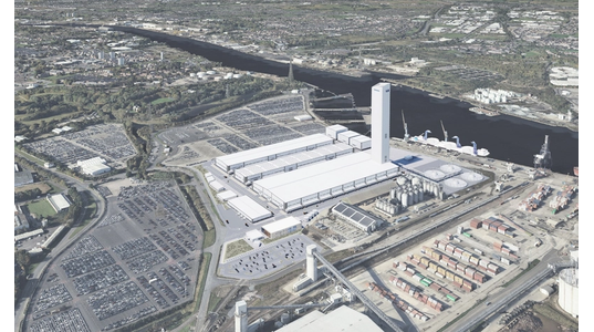 A CGI of the proposed facility (Credit: Port of Tyne)