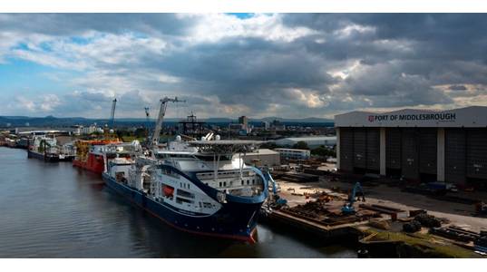 Prysmian’s Leonardo Da Vinci cable laying vessel (Credit: Port of Middlesbrough)