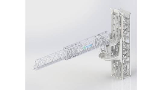 Rendering of the gangway and its planned installation on the BOE DEMPSEY (Credit: Pengrui, COSCO)