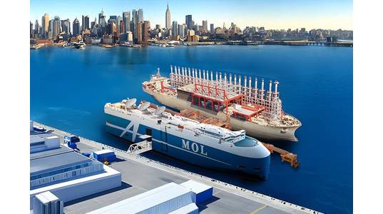 CG rendering of Powership and offshore data center (Credit: MOL)