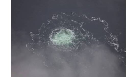 The gas leak from the September 2022 Nord Stream gas pipeline measured over 950 meters in diameter.- ©Swedish Coast Guard