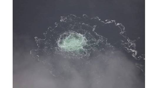 ©The gas leak from the September 2022 Nord Stream gas pipeline measured over 950 meters in diameter.- ©Swedish Coast Guard
 