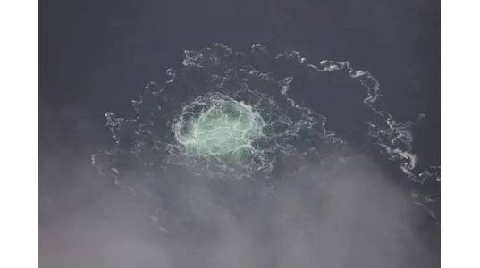 The gas leak from the September 2022 Nord Stream gas pipeline measured over 950 meters in diameter.- ©Swedish Coast Guard
