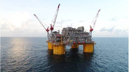 Shell’s Appomattox platform in the Gulf of Mexico. Photo courtesy of Shell