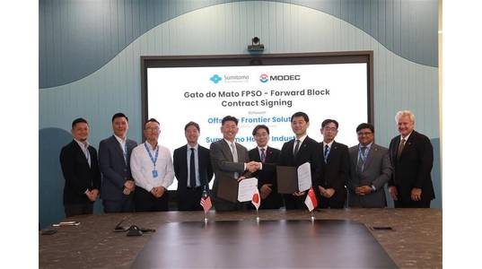 Signing of the contract between MODEC and Sumitomo (Credit: Soichi Ide)