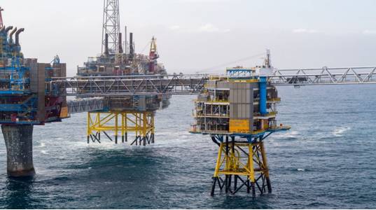The Sleipner field centre in the North Sea. (Photo: Øyvind Gravås and Bo B. Randulff)