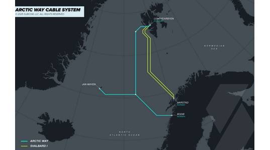 Space Norway and SubCom announced that a contract is in-force for the survey, design, supply and installation of the Arctic Way Cable System. Credit: Space Norway