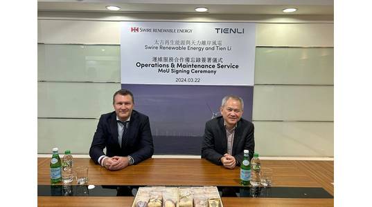 Swire Renewable Energy Chief Executive Officer, Ryan Smith and Tien Li President, Mr K.D. Wu. Image courtesy Swire Renewable Energy