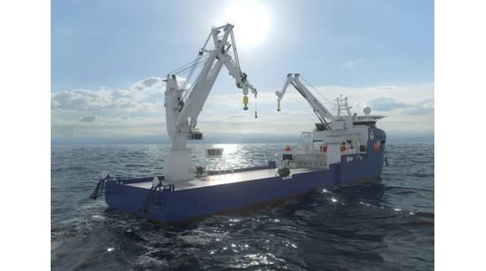 Toyo's VARD 9 15 design CLV with Huisman cranes (Credit: Huisman)