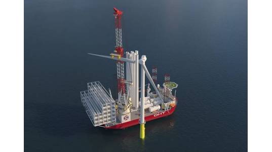 OHT's Wind Turbine Installation vessel ordered last year - Credit: OHT