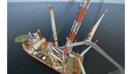A wind turbine installation vessel (Photo: Fred Olsen Wind Carrier)
